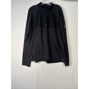 Champion C9 Duodry Mens Black‎ Athletic 1/4 Zip Long sleeve Shirt Size L K1212
